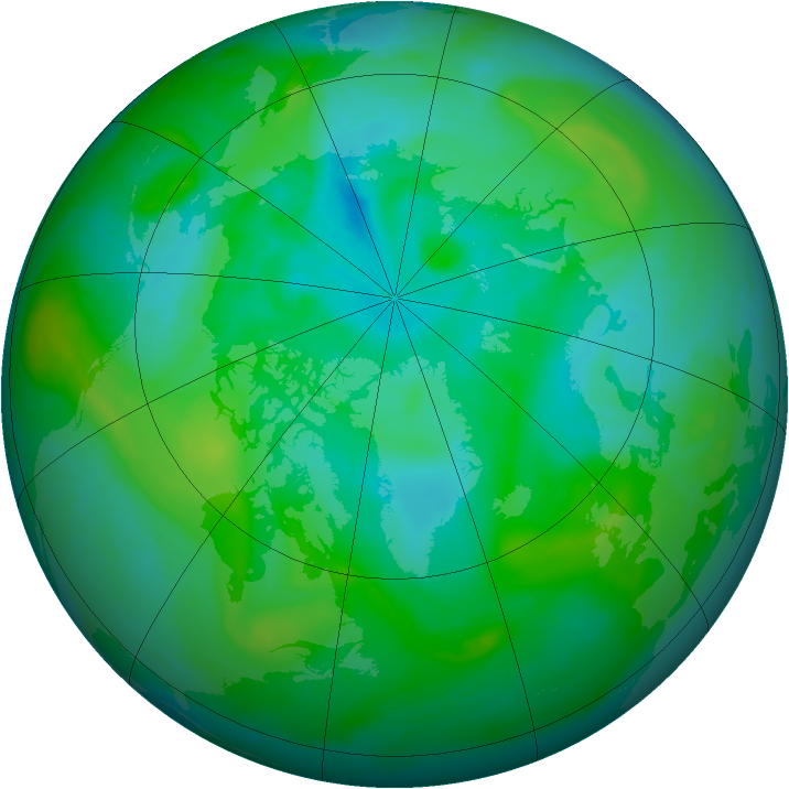 Arctic ozone map for 13 August 2007